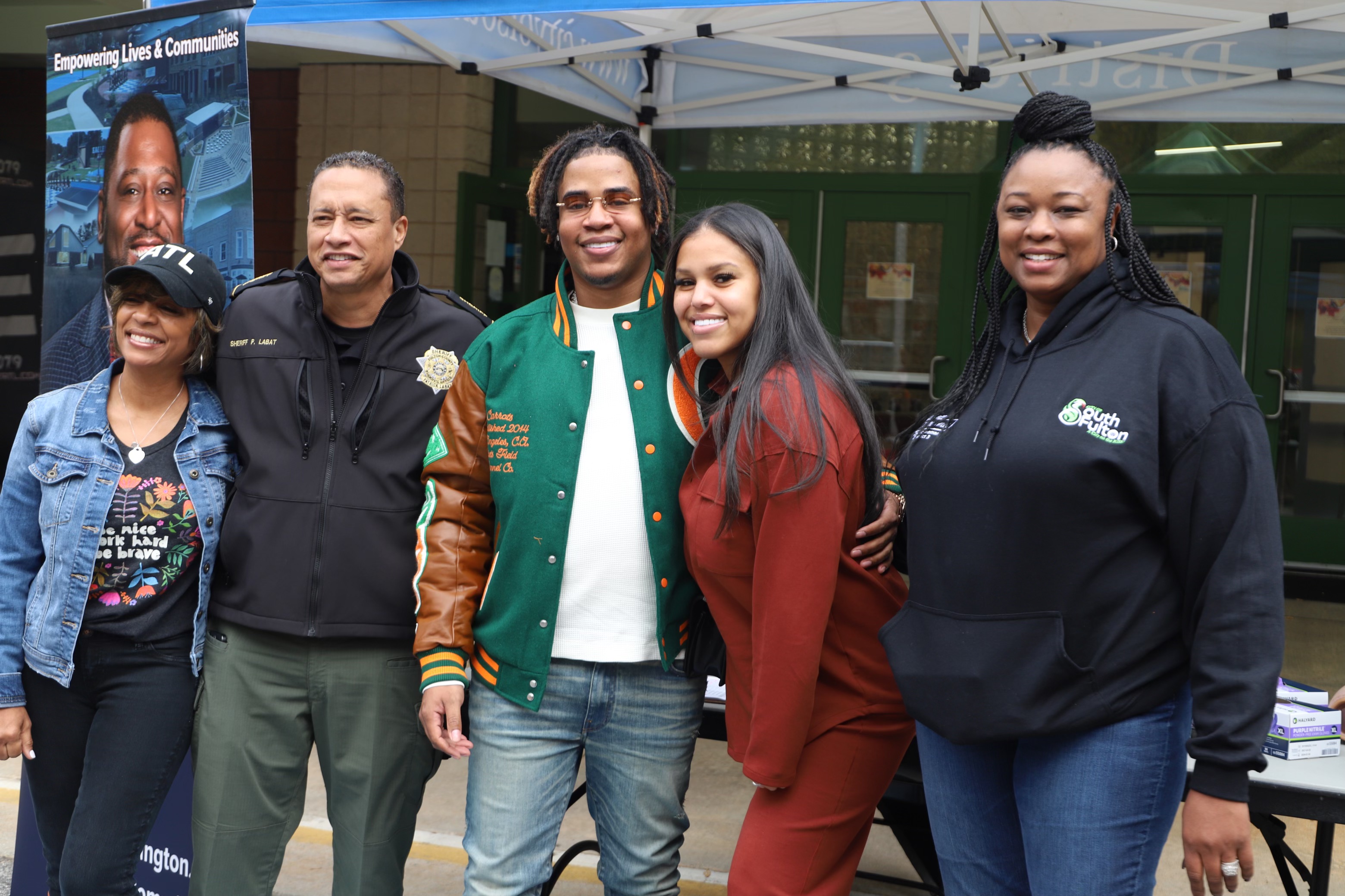 Thanksgiving giveaway with government officials